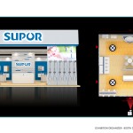 Thiết kế gian hàng triển lãm công ty Supor – TL Vietbuild Hanoi 2016 (KT 9×9)
