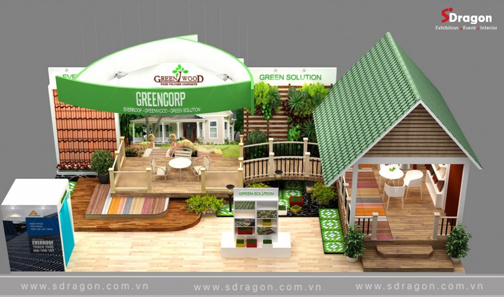 SDragon thiết kế thi công gian hàng Vietbuild trọn gói cho GREEN WOOD