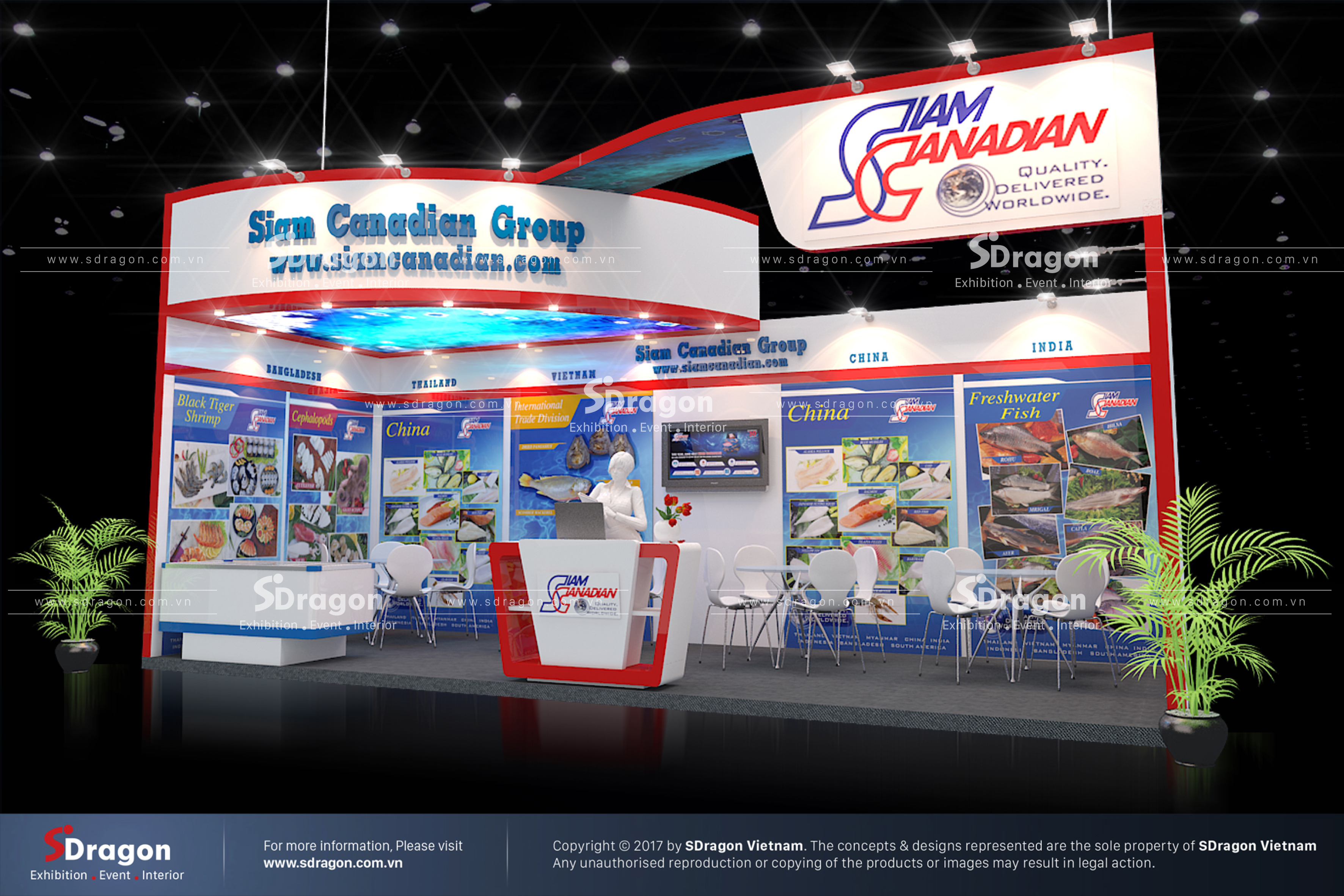 SDragon thiết kế và thi công hoàn thiện gian hàng công ty SIAM CANADIAN 