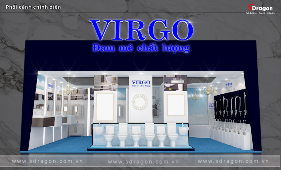 Thiết kế gian hàng ấn tượng của công ty VIRGO được thực hiển bởi SDragon