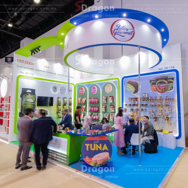 Thi công gian hàng triển lãm cho Lotus Rice – Gulfood 2023 – Dubai