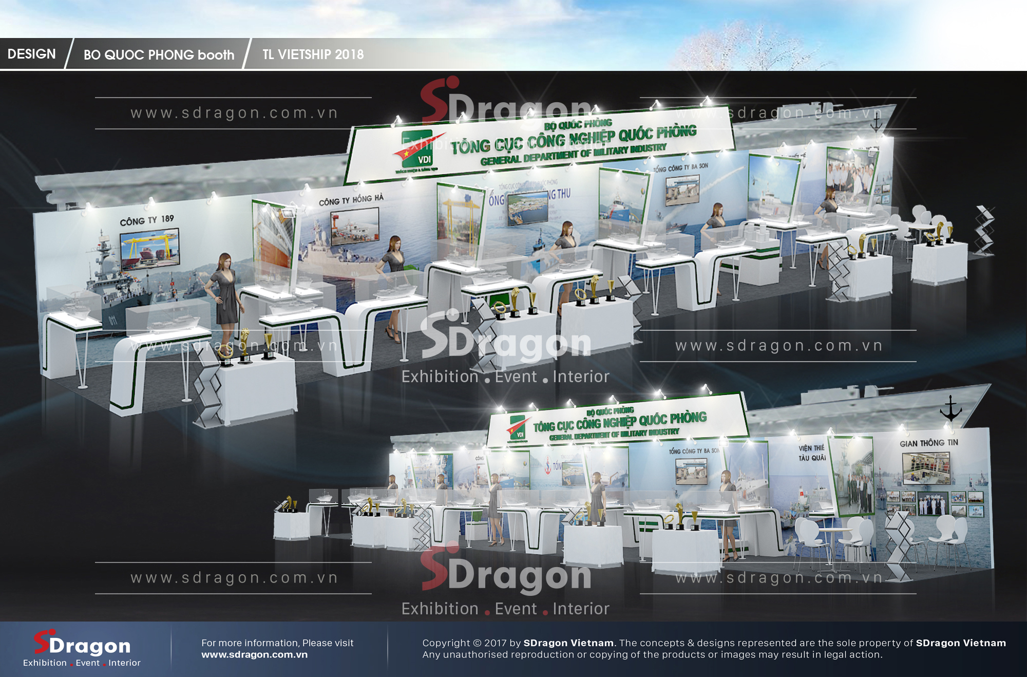 Exhibition booth constructed by SDragon for Vietnam's General Department of Defense Industry