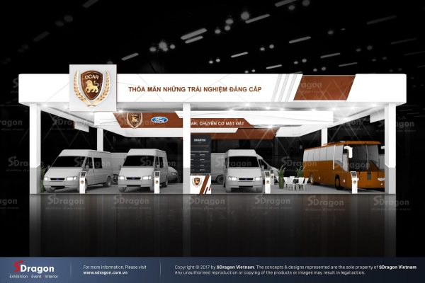Modern-exhibition-booth-design-for-Vietnam-AutoExpo-2025-by-SDragon-highlighting-innovative-automotive-displays.