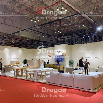 Khu vực triển lãm VIPREMIUM 2025 với gian hàng cao cấp