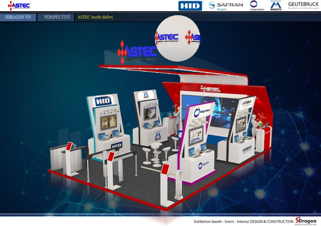 Thi công gian hàng tại SECC cho Secutech 2025 với kỹ thuật an toàn.