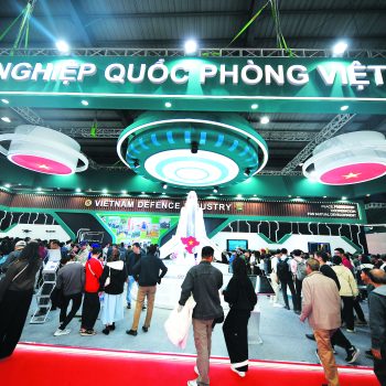 The booth constructed for the General Department of Vietnam National Defense Industry
