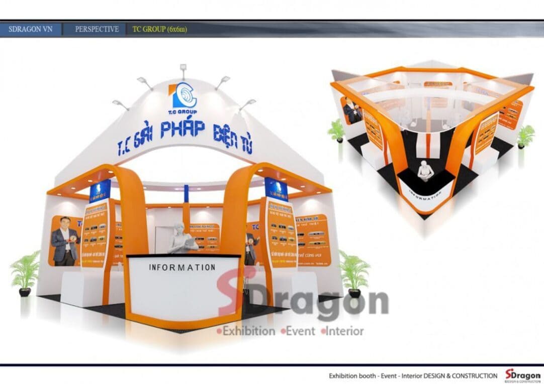 Mẫu thiết kế gian hàng triển lãm đẹp