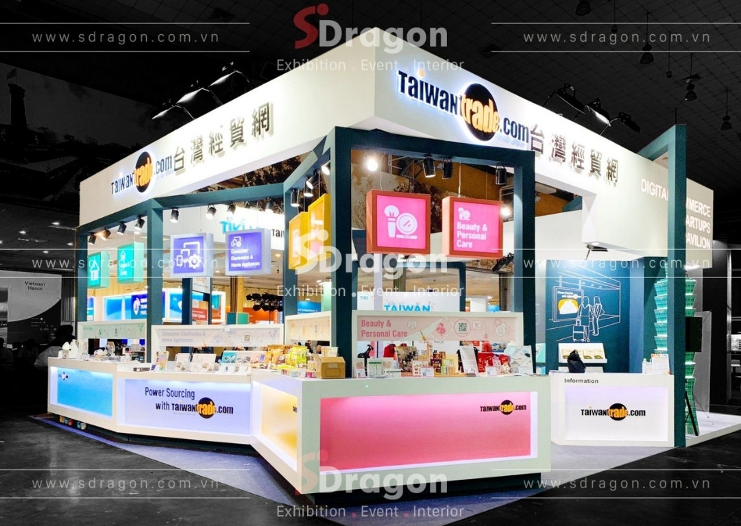 Mẫu thiết kế gian hàng hội chợ triển lãm sáng tạo làm nổi bật thương hiệu