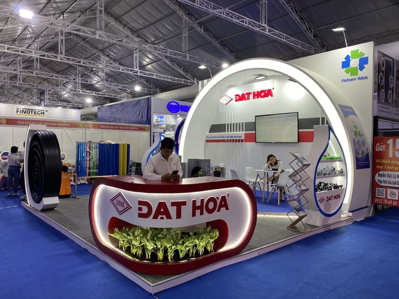 Thiết kế thi công gian hàng triển lãm ngành xây dựng chuyên nghiệp, ấn tượng